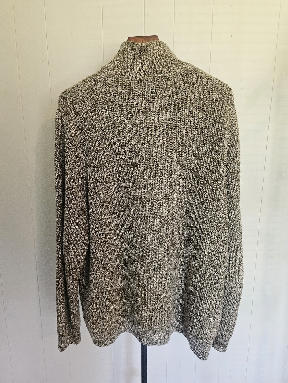 Men's Eddie Bauer Tan Quarter-Zip Knit Sweater Size XL - Picture 6 of 9